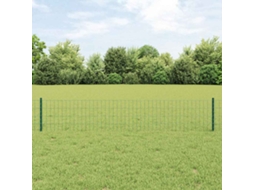 Vidaxl Cerca Euro Com Poste 10 X 0,4 M Aço Revestido De Pvc Verde
