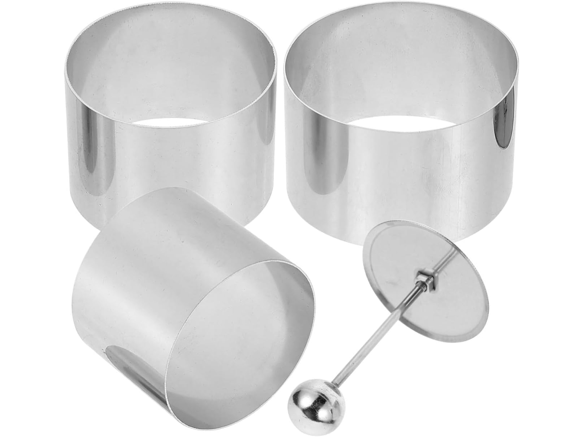Conjunto de 4 bolos redondos em aço inoxidável