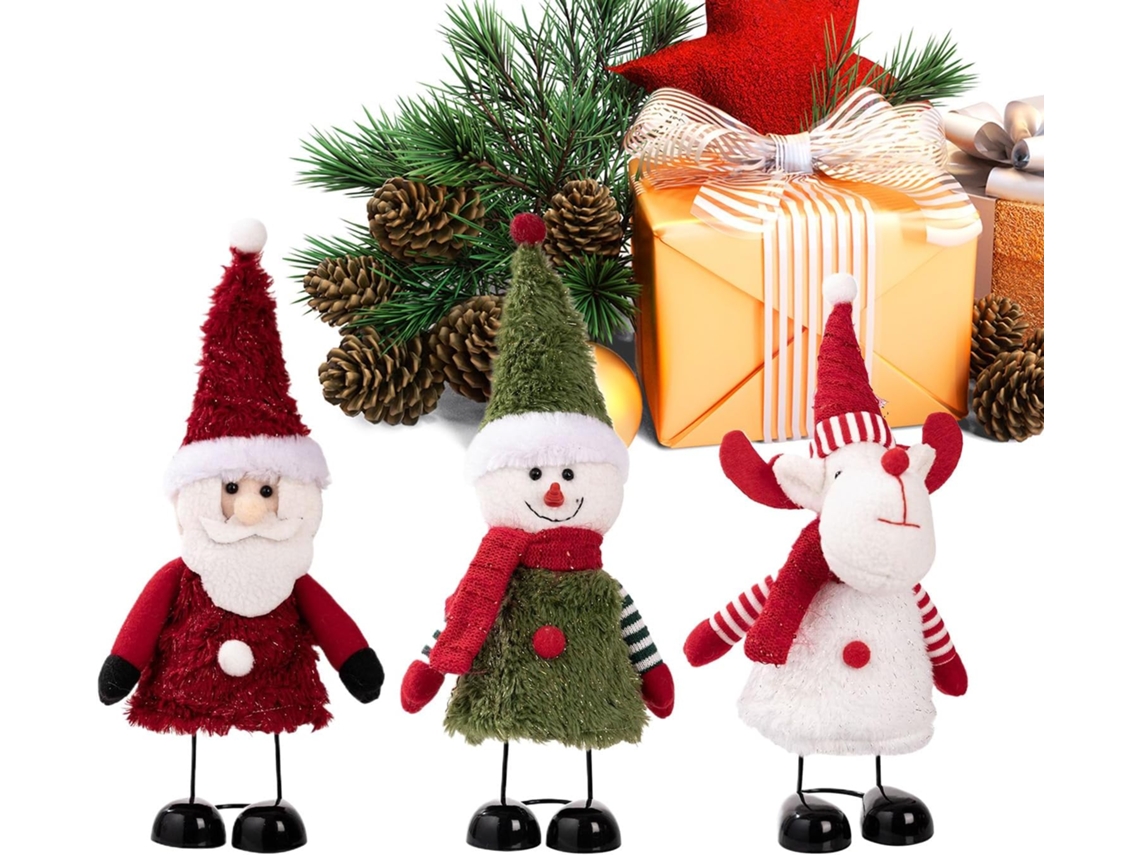 Decoração Natalina Estatueta Telescópica Papai Boneco Festiva Estar Cabeceira Mesa Pé Noel Neve Rena - Sala GOKOCO