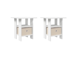 Conjunto 2 Mesa-de-cabeceira Vidaxl Branco Derivados De Madeira (41 X 40 X 45 Cm)