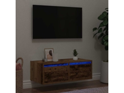 Vidaxl Móvel de Tv com Luzes Led 75x35,5x25 Cm Madeira Velha
