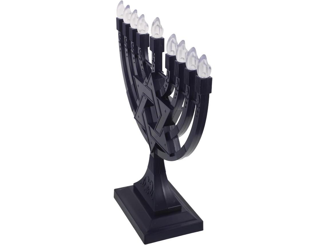 Menorá Elétrica Com 9 Braços, Velas Sem Chama, Recarregável Via Usb E Para