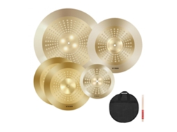 Conjunto De Pratos Para Bateria 4 Peças 254mm Splash 355mm Hihat 400mm Crash Tekmaquinas