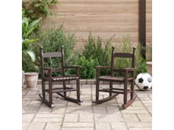 Vidaxl Cadeiras De Baloiço Infantis 2 Pcs Álamo Maciço Castanho