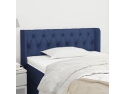 Vidaxl Cabeceira De Cama C/ Abas Tecido 103x16x78/88 Cm Azul