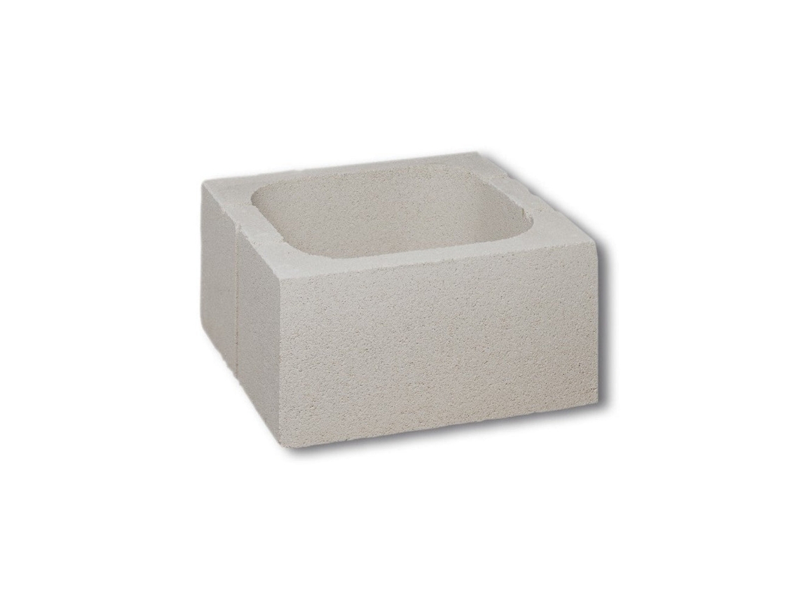 Peça De Pilar De Bloco De Concreto Liso Cinza / 29x29x19 Cm / Peça
