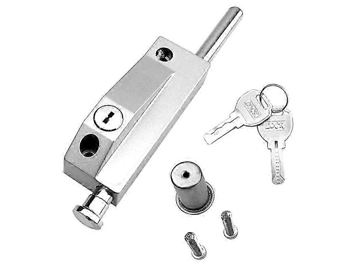 Fechadura para porta de correr de vidro em prata AQUAFORGE