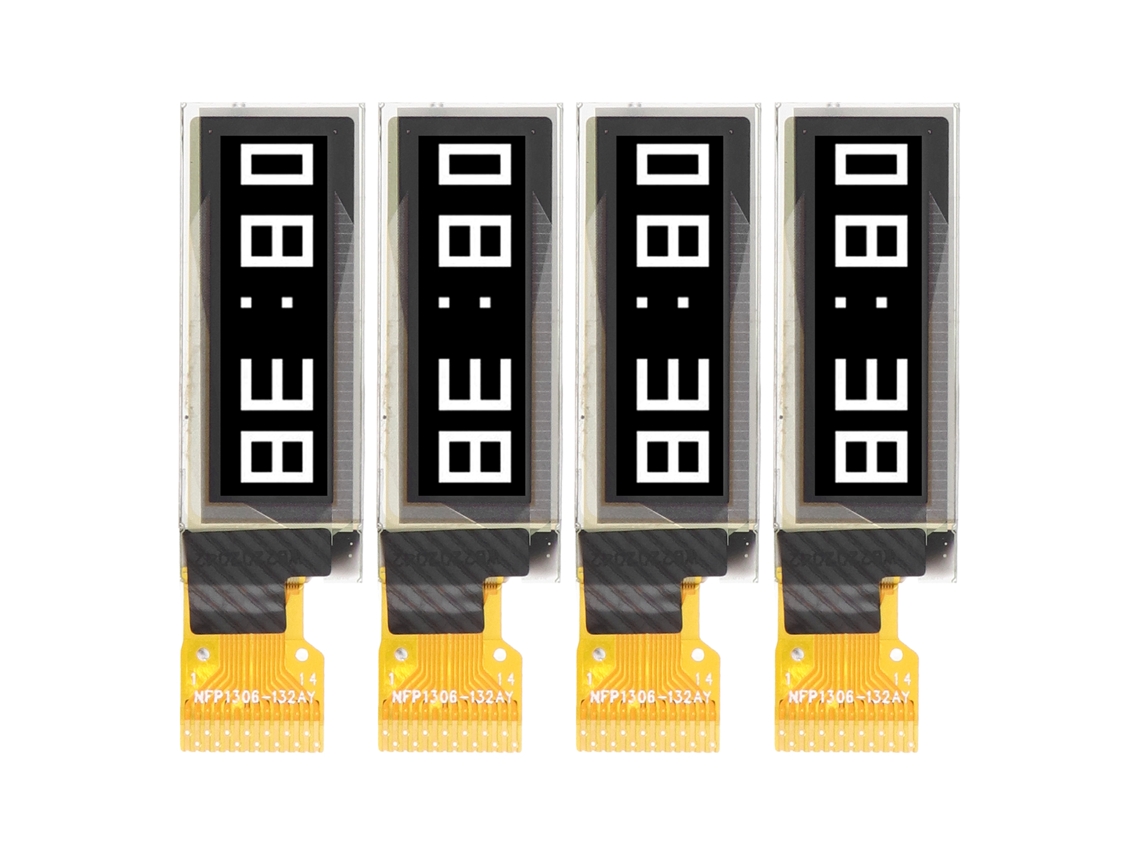 Módulo de exibição OLED de 0,91 polegadas (128x32) com interface IIC, pacote com 4, 14 pinos, branco MRA071-1