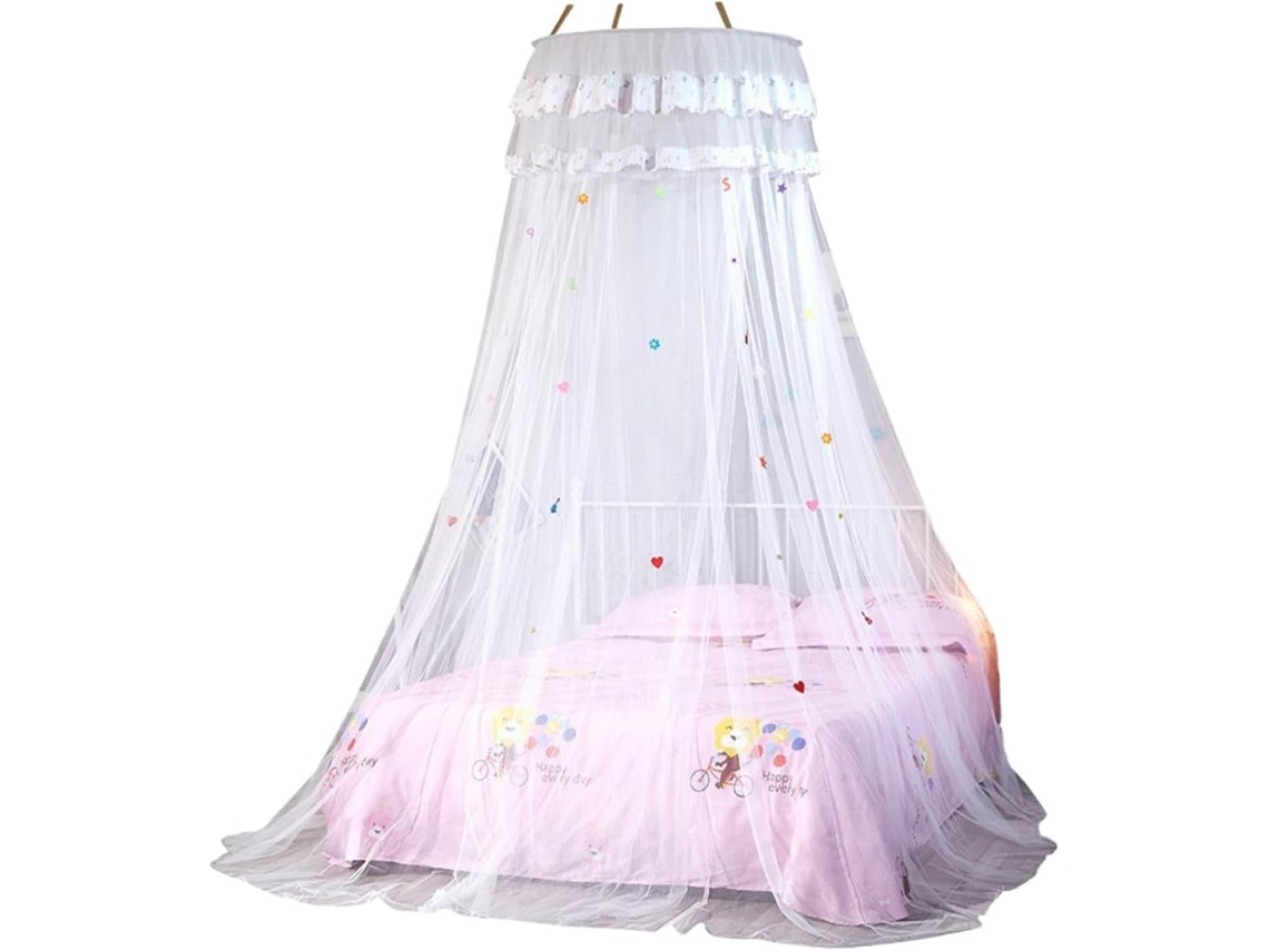 Mosquiteiro Suspenso Nuobesty Para Cama, Com Renda E Dossel, Estilo Pavilhão, Material De Poliéster Durável E Leve Para