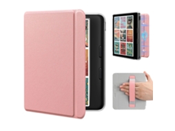 Capa Panoona Para Kobo Libra Colour 7 Polegadas, Com Pega De Mão Integrada, Capa Traseira Rígida Fina E Leve Em Pele Pu Rosa