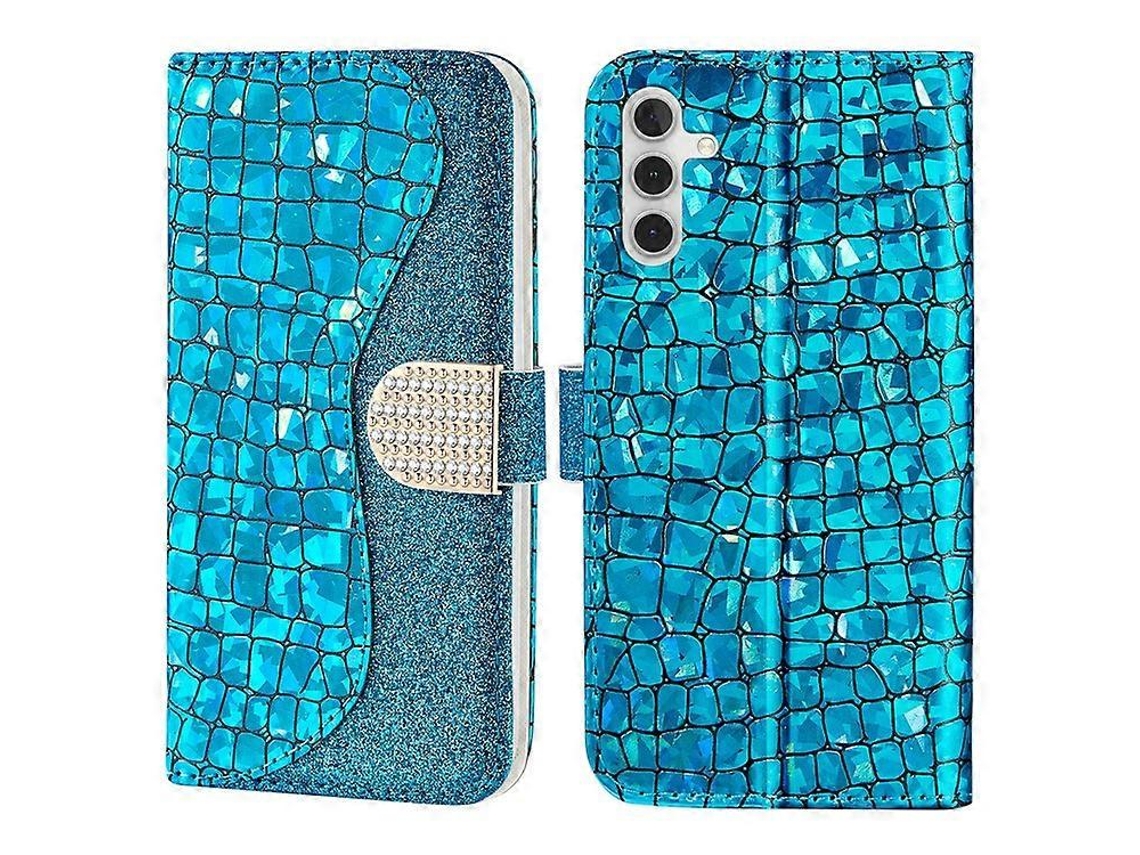 Capa De Couro Pu Com Textura De Crocodilo E Glitter Compatível Com Samsung Galaxy A54 5g