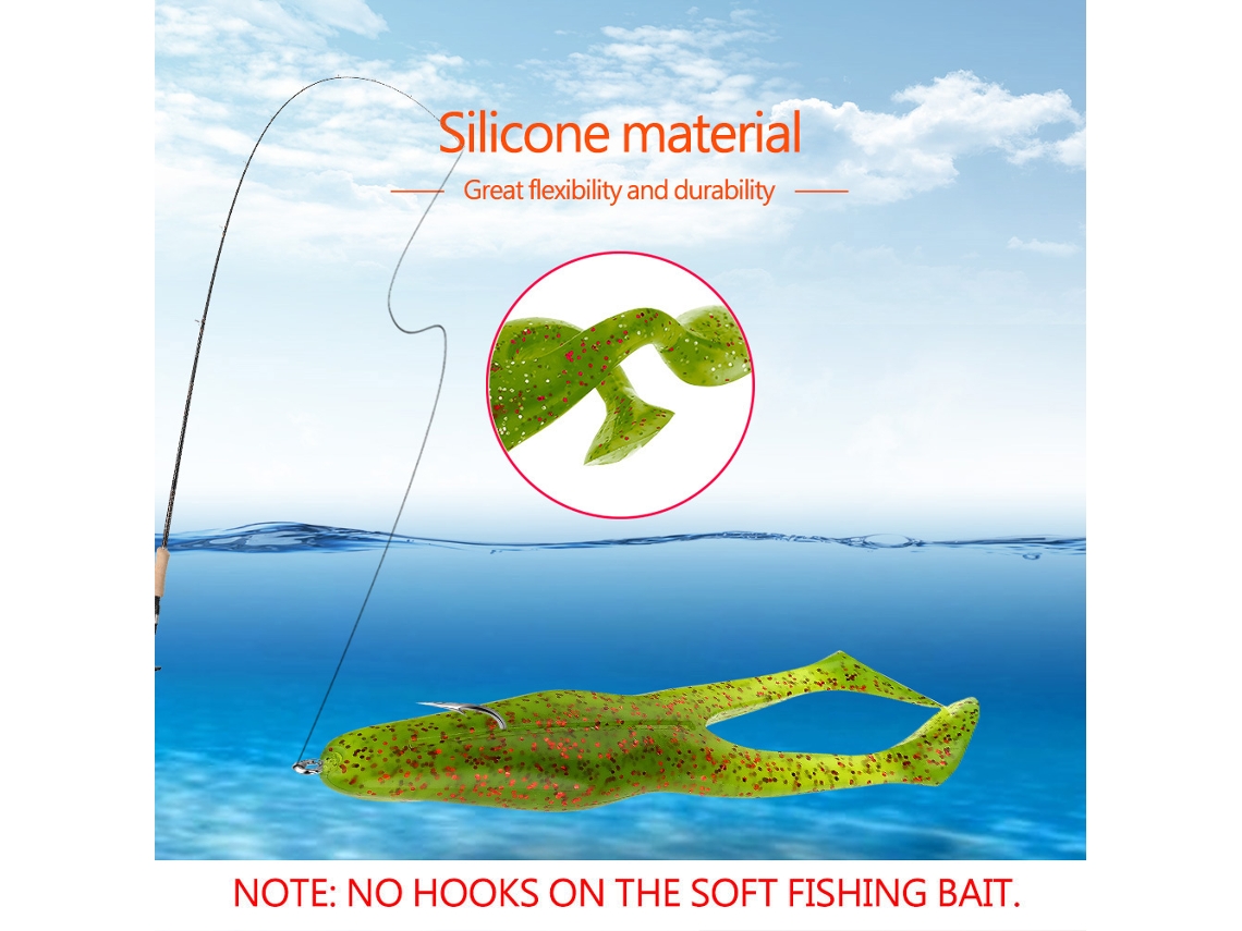 Luya Soft Frog Bait, Lifelike Shape, Suitable For Both Freshwater And Saltwater Fishing, 2 Pieces Per Pack (grass Green)