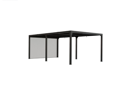 Pérgola Bioclimática 360X598 com Cortina Cinza Claro Proteção de Surf 21,52 M2 Per36R60Bi HABRITA