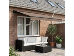 Vidaxl Toldo Retrátil Cinzento-acastanhado 3 X 2,5 M