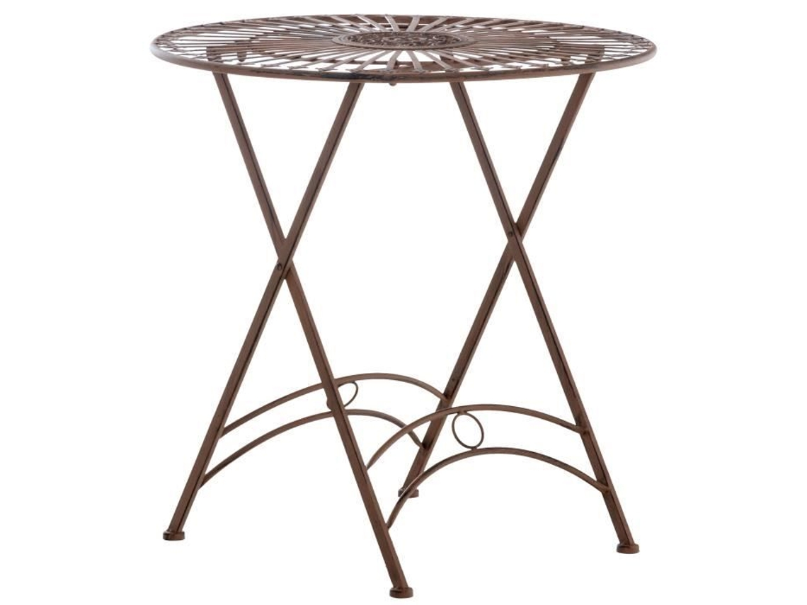 Mesa Externa De Ferro Tegal - Clp - Redonda - Marrom - 4 Pessoas - Design