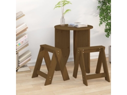 Vidaxl Bancos 2 Pcs 40x40x45 Cm Pinho Maciço Castanho-mel