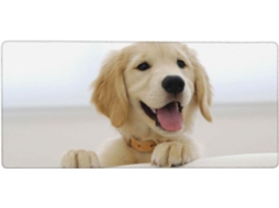 Mousepad Grande para Computador com Estampa de Golden Retriever e Base Borracha Antiderrapante, 40 X 90 Cm