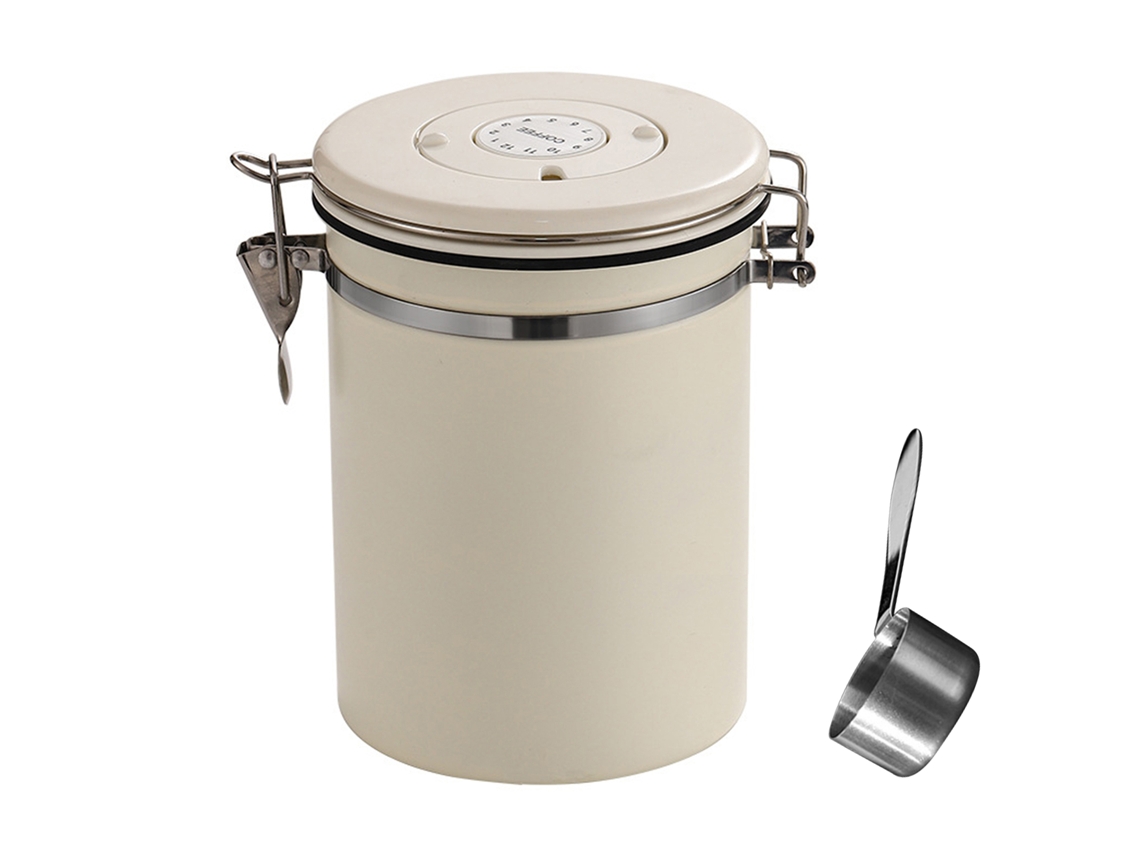 Recipiente Hermético de Aço Inoxidável para Alimentos, Brinquedo Portátil em Formato de Gota para Esvaziar Café MDUG (branco 1,5l)