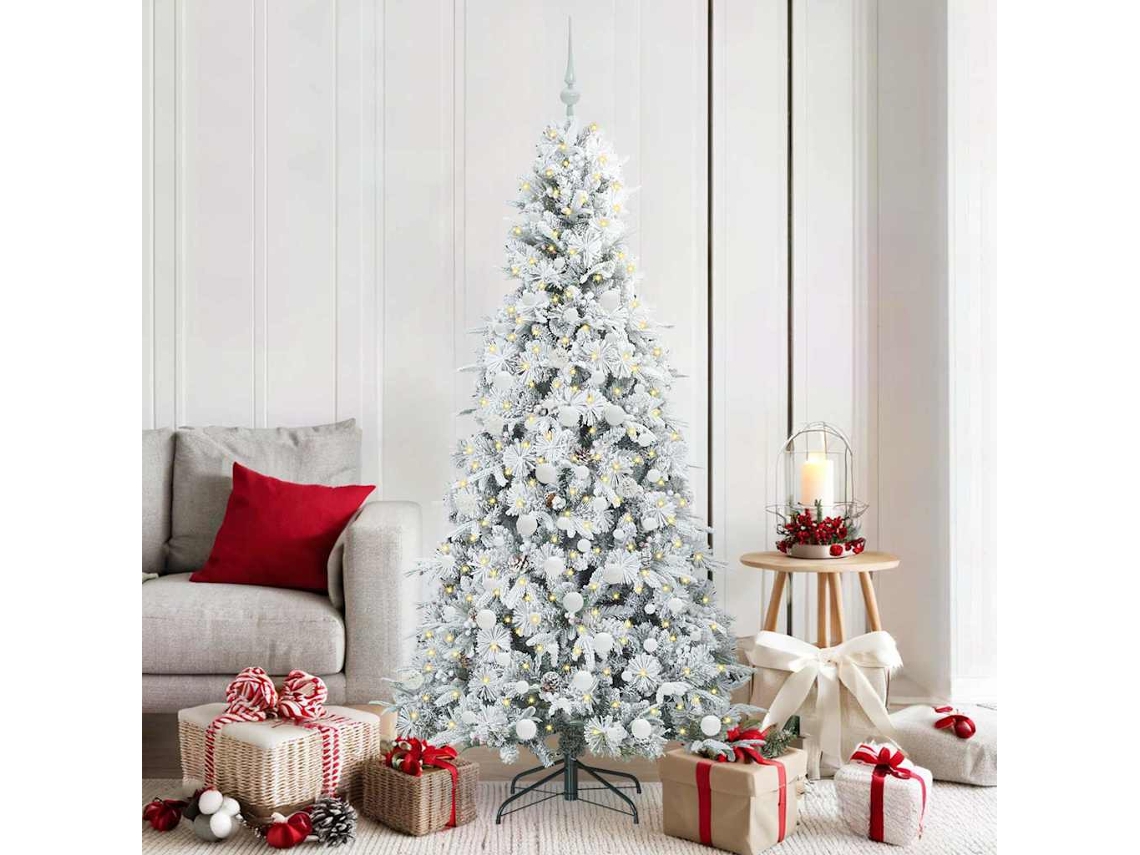 Vidaxl Árvore De Natal Articulada Artificial Branco 180 Cm Pe E Pvc