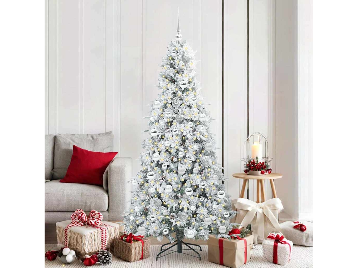 Vidaxl Árvore De Natal Articulada Artificial Branco 180 Cm Pe E Pvc
