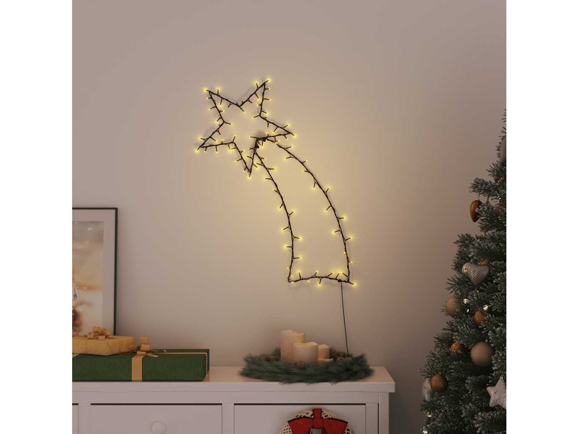Vidaxl Luzes De Natal Silhueta Estrela Cadente 115 Leds Branco Quente