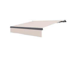 Toldo retrátil manual com manivela, proteção UV, estrutura de metal/alumínio, 295x200cm, creme | S/MARCA