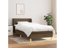 Vidaxl Cama Com Molas/colchão 80x200 Cm Tecido Castanho-escuro