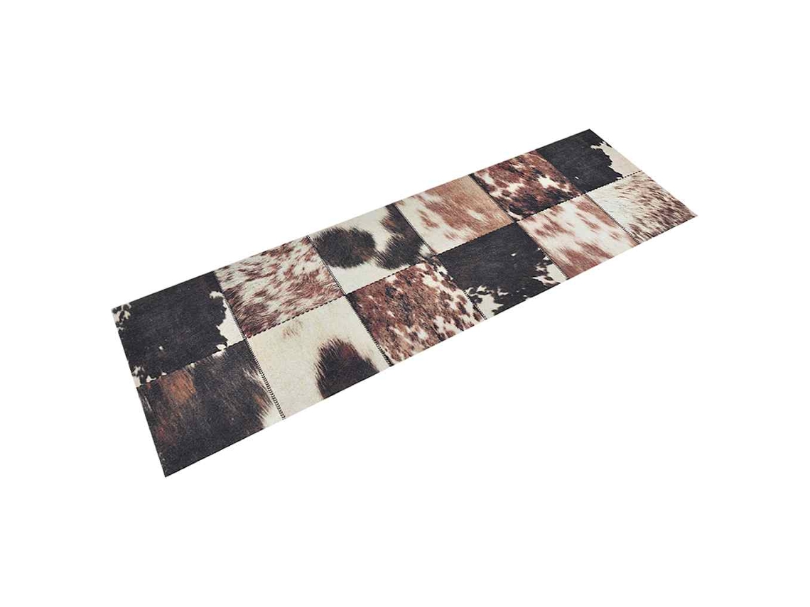 Vidaxl Tapete De Cozinha Lavável 60x180cm Veludo Padrão Pele De Animal