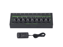 Amplificador De Fones De Ouvido 8 Canais Portátil Com Controle Independente E Luz Rgb Eu Plug 100-240v