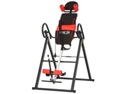 Banco Inversão C/ Ângulo E Altura Ajust. E Apoio Cabeça. Aço E Plástico. 79x114x153cm. Vermelho E Preto.