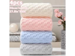 Conjunto de 4 Toalhas de Banho Fluffy Cloud, 70cm X 140cm, Lã Coral Premium, Cjy 70x140cm BRILVIBERA