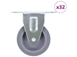 Vidaxl 32 Pcs Rodas Fixas 75 Mm