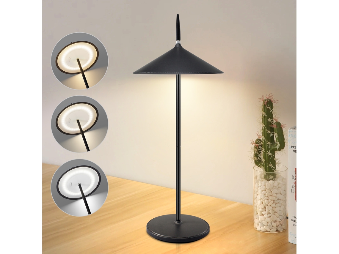 Lâmpada De Cabeceira Sem Fio, Pacote Com 2 Led Touch, Preta, Regulável, 1800 Mha, Recarregável Com Usb, Led Permanentemente Integrado, Ip44 Nettlife