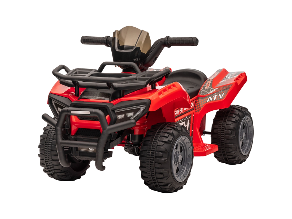 Quadriciclo Elétrico Para Crianças Veículo A Bateria 6v Infantil Com Velocidade 2km/h 70x42x45 Cm Vermelho