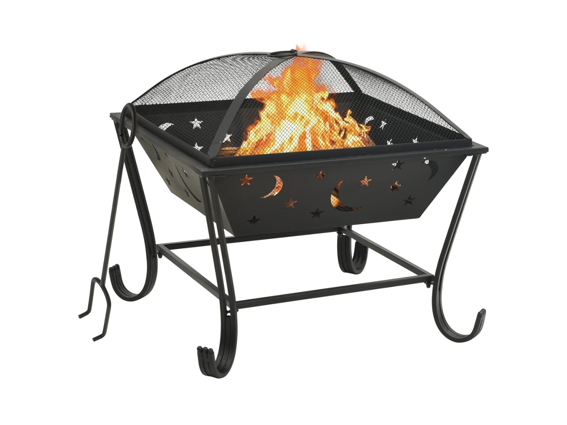 Vidaxl Braseira Com Atiçador 62 Cm Xxl Aço