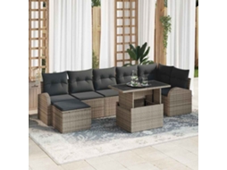 Vidaxl Conjunto De Sofá De Jardim 8 Unid. Cinzeto Rattan Sintético