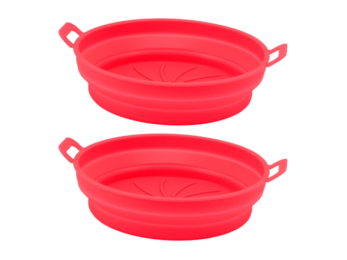 Cestos De Silicone Laxiscreed Para Air Fryer, Pack De 2 Com Alças Práticas E Duráveis