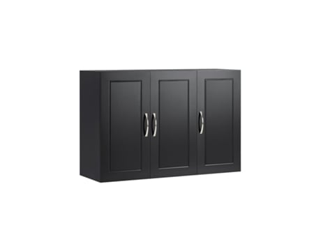Armário De Parede 3 Portas Armário De Casa De Banho Suspenso Com Prateleira Ajustável Preto 90 X 30 X 60 Cm Frg231 L Sch Sobuy