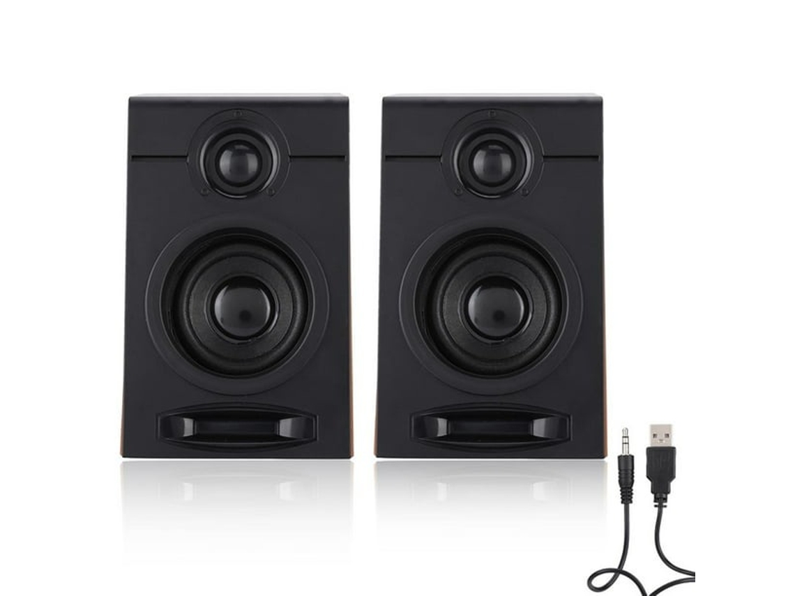 Colunas Para Computador 2.0 3w Com Subwoofer E Base Antiderrapante Elysve