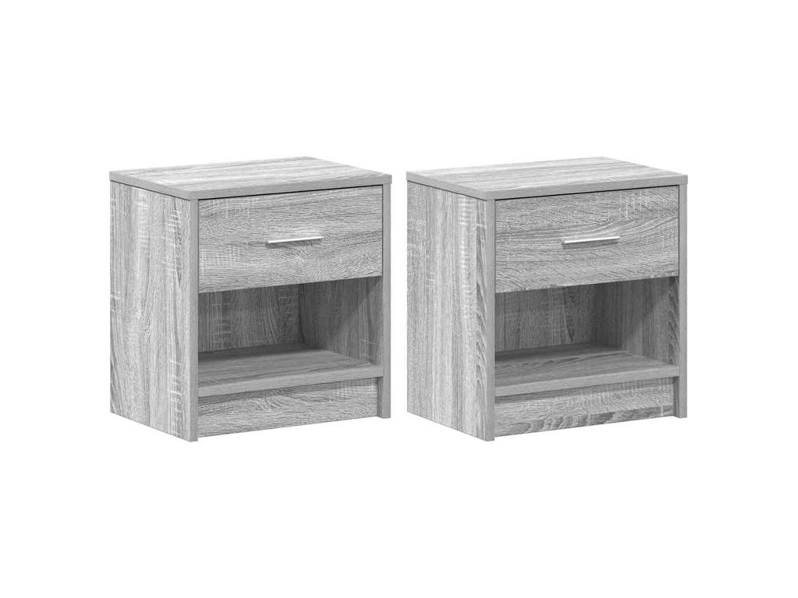 Mesas de Cabeceira 2 Pcs com Gaveta 39x28x41 Cm Cinzento Sonoma MAISON EXCLUSIVE