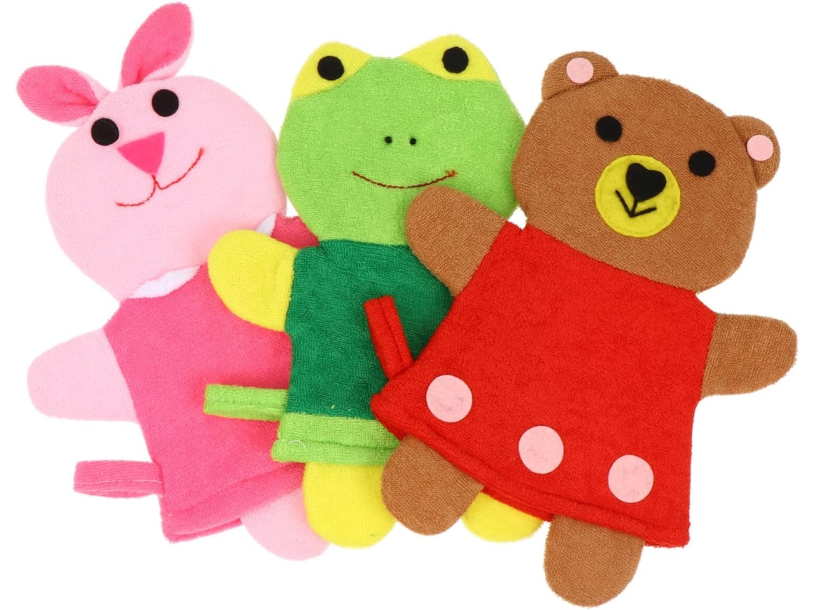 Esponjas De Banho Baluue, Cabo Confortável Para Meninos E Meninas, Pacote Com 3, Design De Desenho Animado, Limpeza