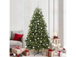 Vidaxl Árvore De Natal Artificial 210 Cm 300 Led Branco Quente Verde