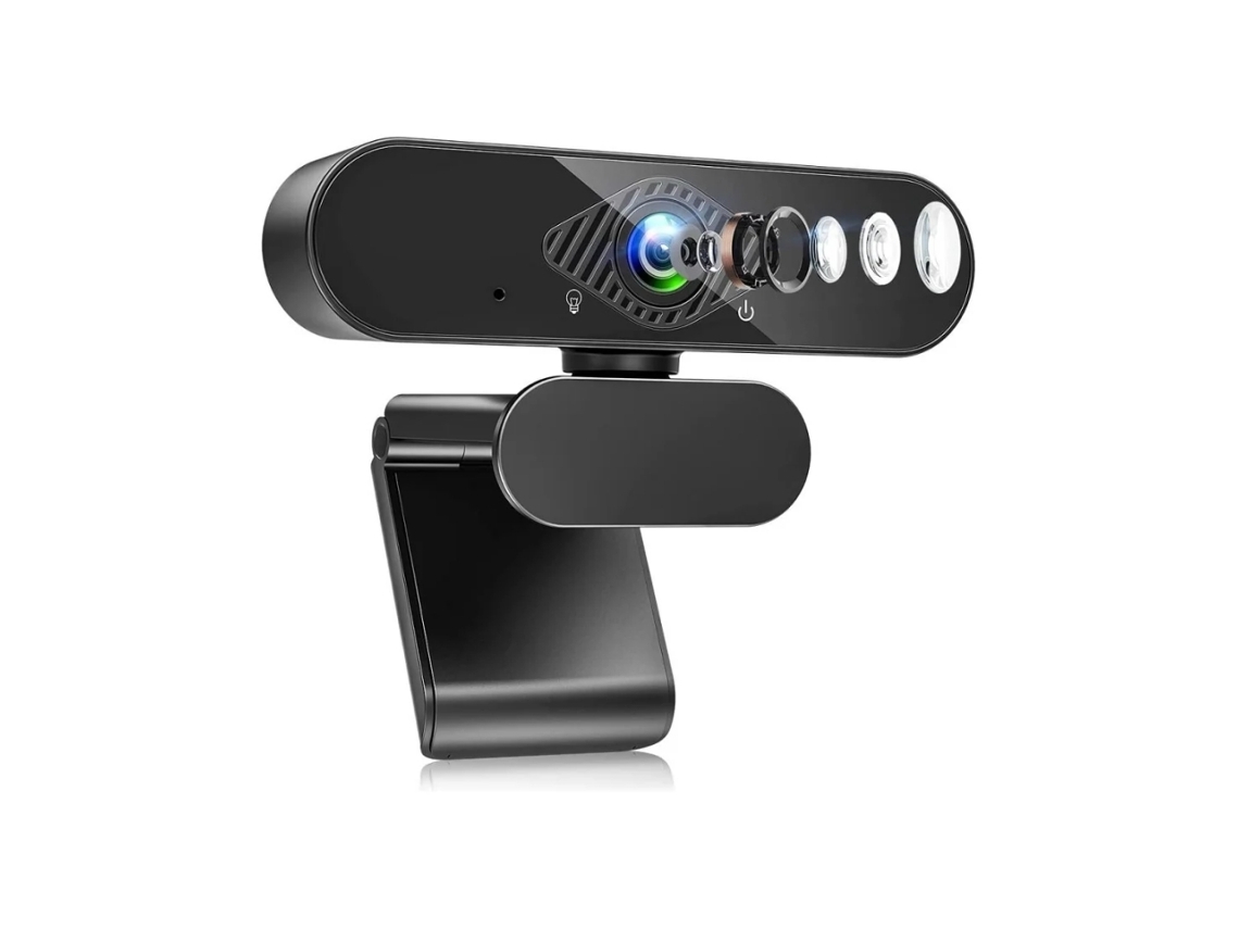 Webcam Usb, 1080p, Preta, Com Microfone, Para Computador E Videoconferência