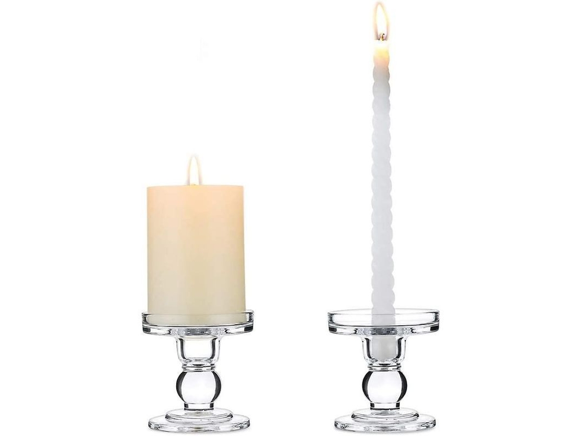 2 Peças De Portavelas De Cristal 8cm, Porta Velas Para Casamentos, Ceia E Decoração Elegante