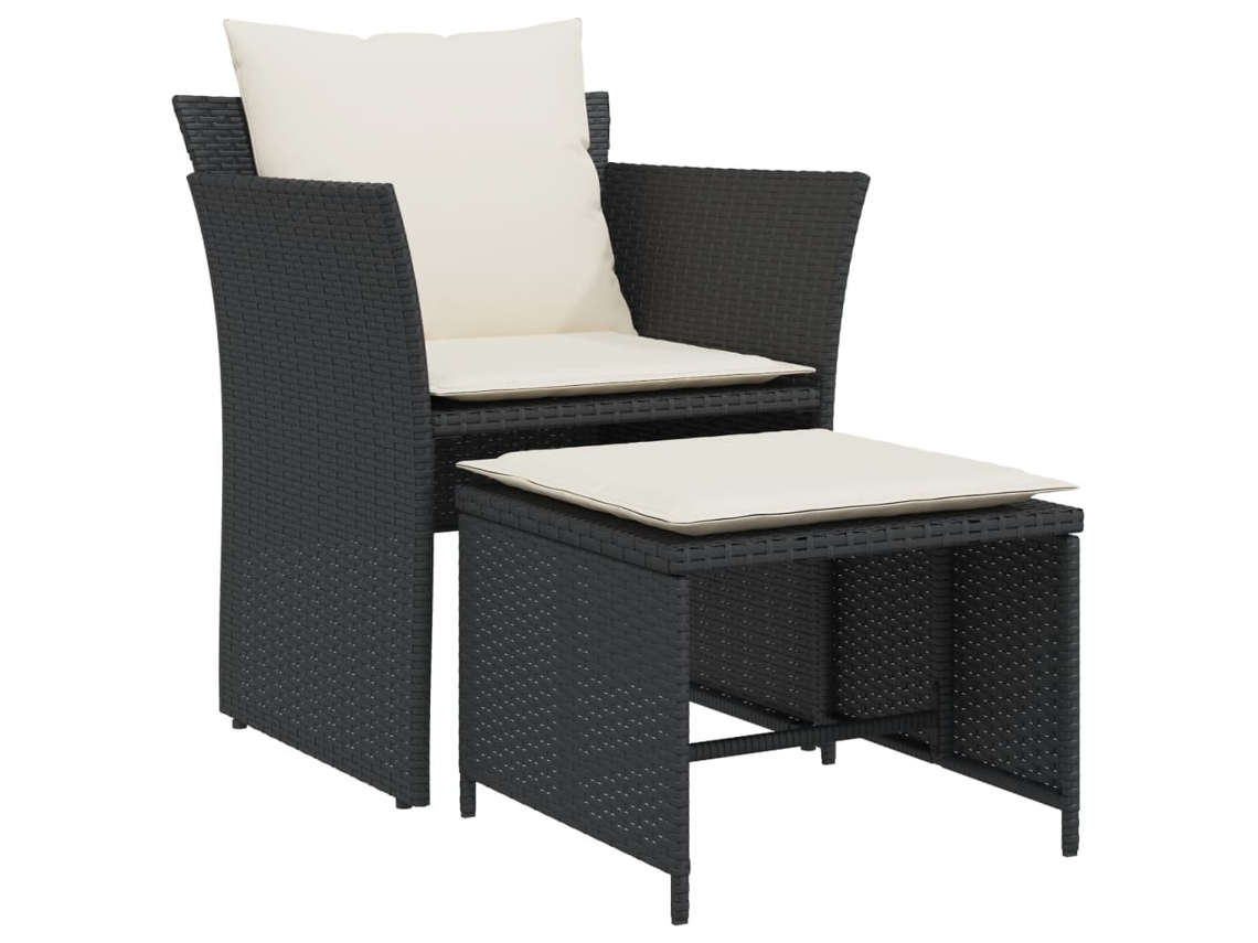 Cadeira de Jardim com Pés de Apoio Vime Pe Preto MAISON EXCLUSIVE