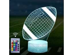 Luz Noturna Infantil, Faixa de Luz Visual 3d com Controle Remoto, 16 Mudanças de Cor, Tema Rúgbi/futebol Americano. SIURN
