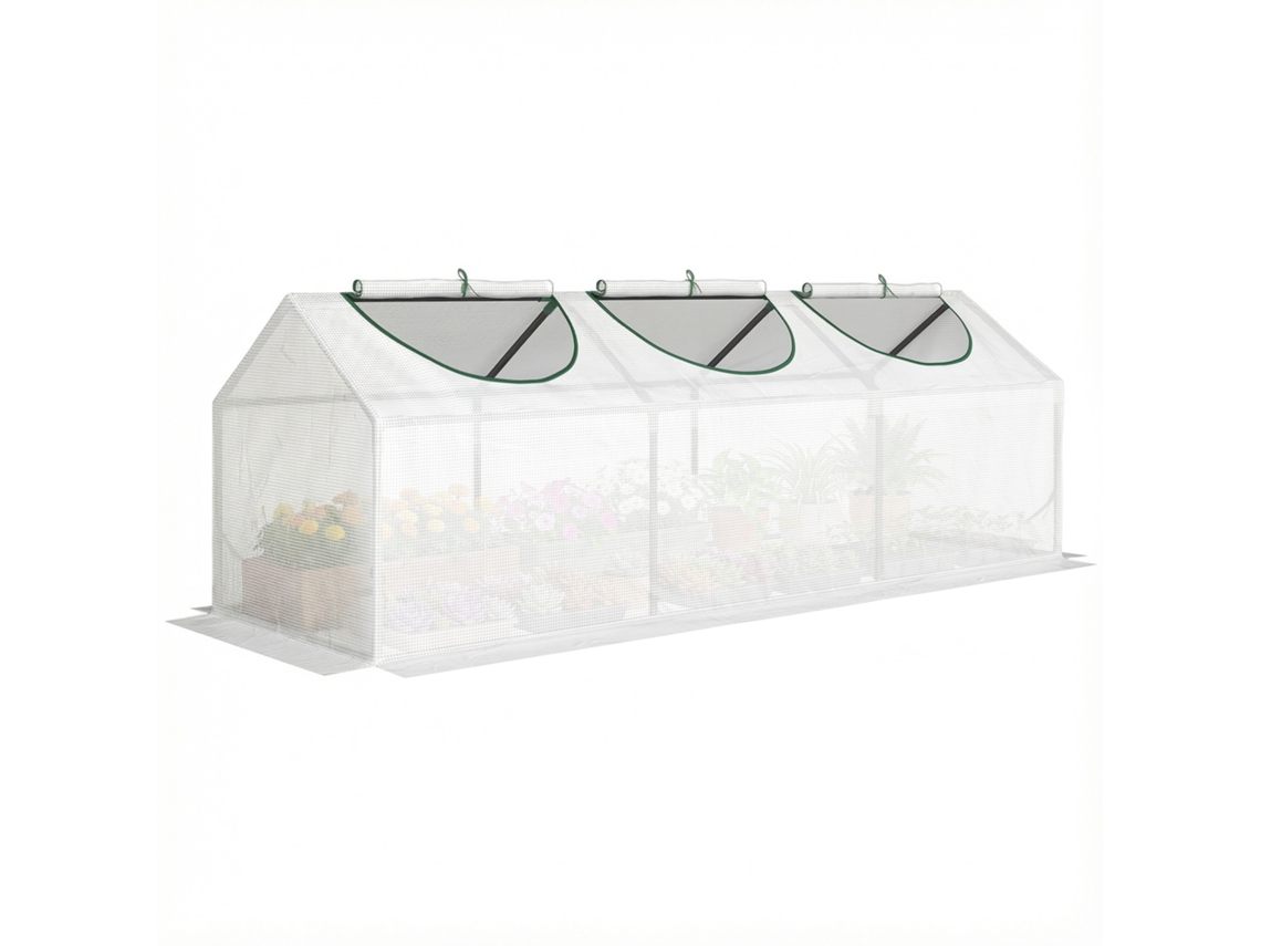 Miniestufa de Jardim em Aço e Pe, 180x60x60 Cm ZACHARY