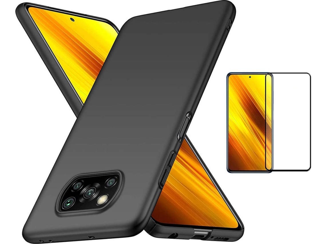 Per XIAOMI POCOPHONE POCO X3 NFC COVER NERA CARBON PELLICOLA VETRO TEMPERATO E - Foto 8