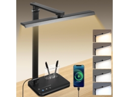 Luminária De Mesa Led, Regulável Com 5 Modos De Cor E 10 Níveis Brilho, Controle De Toque Flexível, Proteção Para Os