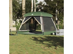 Vidaxl Tenda Familiar Estilo Cabana Para 6 Pessoas Impermeável Verde